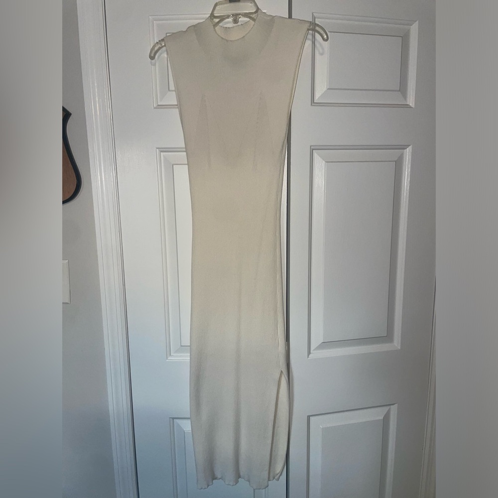 Dynamite Cream Mock Neck Maxi Dress